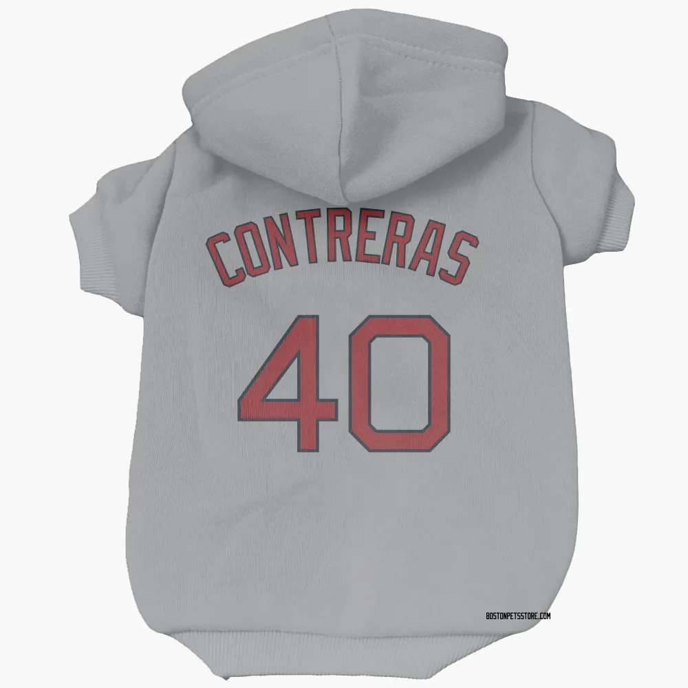 Boston Red Sox Willson Contreras Gray Pet Hoodie for Dog & Cat
