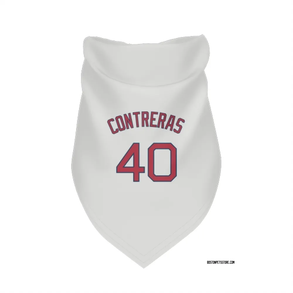 Boston Red Sox Willson Contreras White Pet Bandana for Dog & Cat