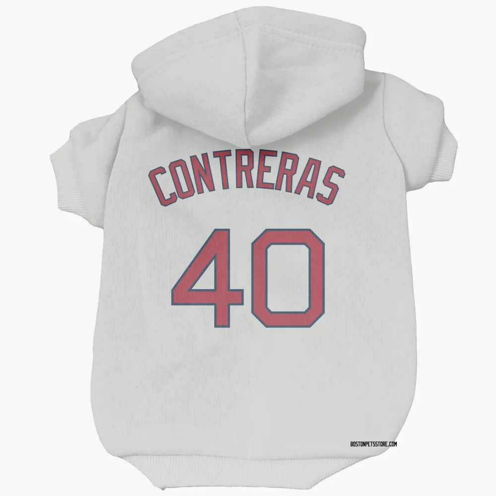 Boston Red Sox Willson Contreras White Pet Hoodie for Dog & Cat