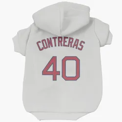 Boston Red Sox Willson Contreras White Pet Hoodie for Dog & Cat
