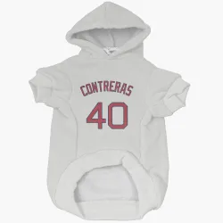 Boston Red Sox Willson Contreras White Pet Hoodie for Dog & Cat